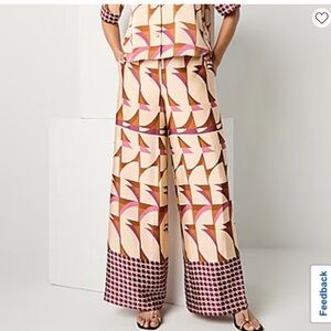 Stylish Wide-Leg Patterned Pants